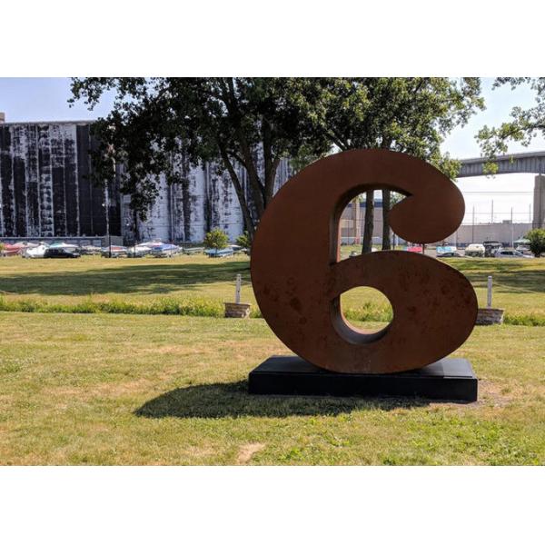 Contemporary Decoration Outdoor Metal Art Sculpture Corten Steel Numbers