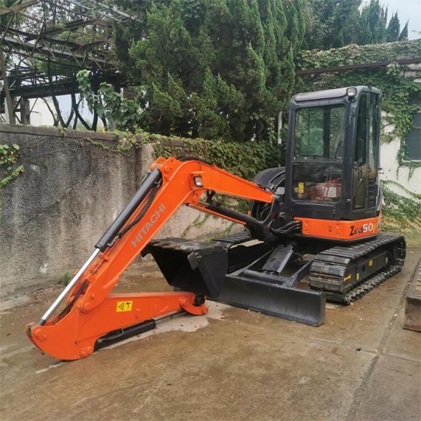 Mini excavadora usada de 5 toneladas activa Hitachi ZX50 con y bomba hidráulica original