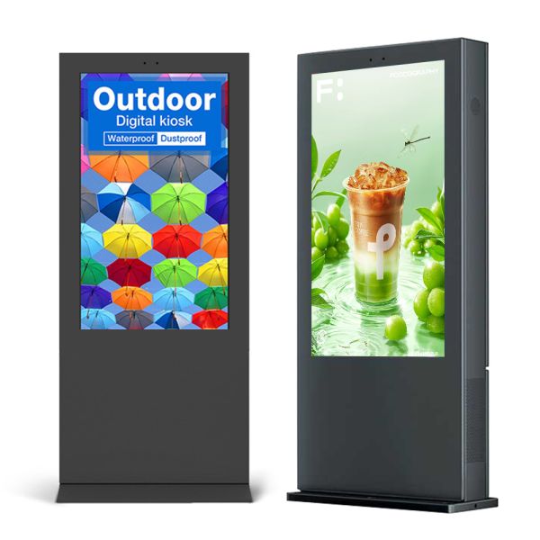 55 Inch IP55 Weatherproof Capacitive Touch Screen Floor Standing Digital Kiosk for Outdoor Advertising