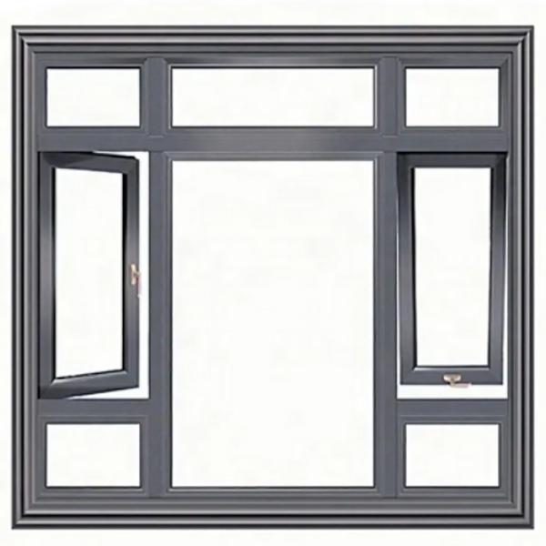 Water Tightness Level 6 SKATE Aluminum Casement Windows With Triple Glazed And Screen