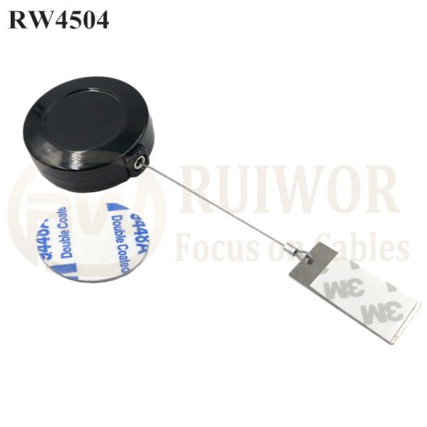 RW4504 Round Display Pull Box Plus 45X19mm Rectangular Sticky Metal Plate