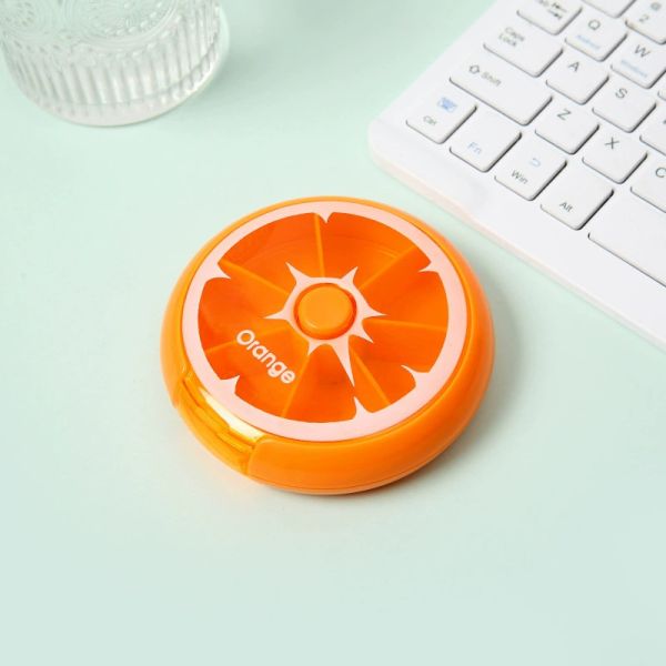 JH Medibox Promotional Medical Plastic Pill Box Organizer Round Waterproof Rotation Feature for Efficient Pill Storage