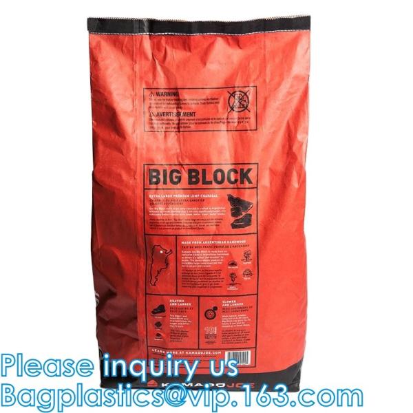 Charcoal Briquettes, BBQ Kraft Paper Charcoal Bag, Grill Packing Bag, Size 3kg 4kg 5kg 8kg 7kg 9kg 10kg 15kg