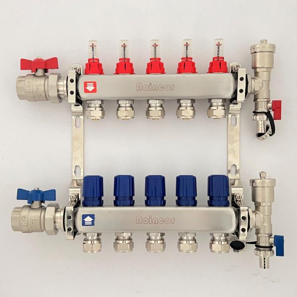 Stainless Steel Manifold Packages for Radiant Heating ,1 Manifolds with Zone Flowmeters