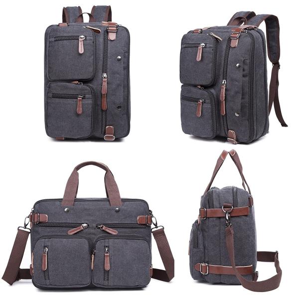 Iron Grey Polyester Laptop Bag With Pockets Drop Resistance Large Capacity