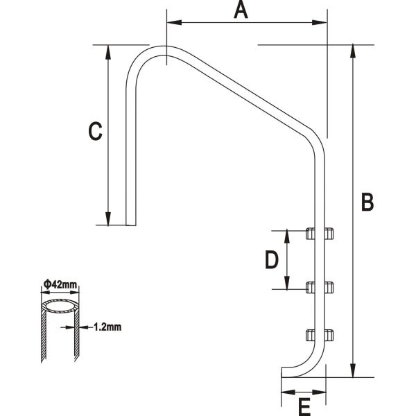 Big Curve Stainless Steel Ladders Swimming Pool Accessories , Customized