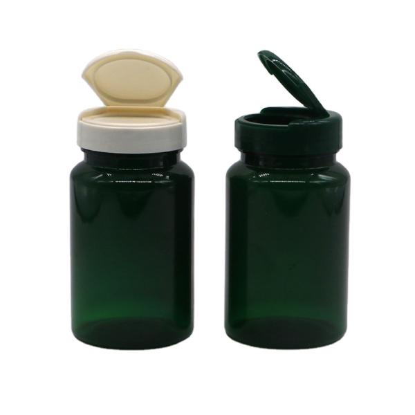 Bouteille en plastique à bouchon d'or de luxe en PET industriel de 160 ml pour l'huile de poisson/capsule/pilule/miel