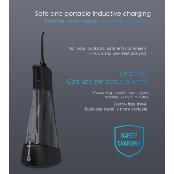 ROHS Black Dental Flossing Machine 300ml Rechargeable Oral Irrigator FC259