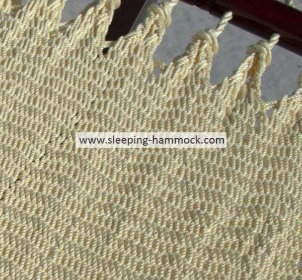 Backyard  Luxury All Weather Caribbean Style Rope Hammock With Spreader Bar Cream
