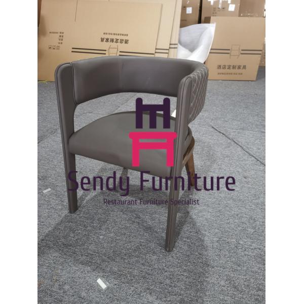 Open Back Wood Arm Chair Ash Wood Fully Upholstered Legs For Hotel Use