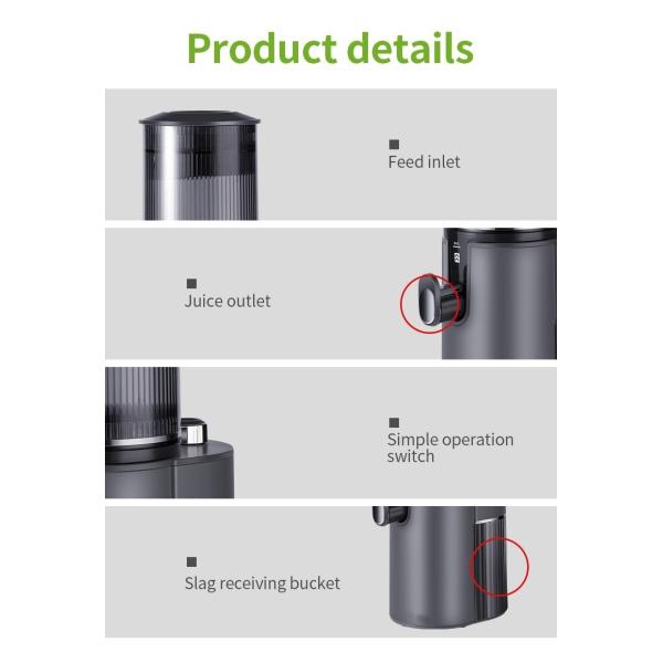 Big Mouth Cold Press Commercial Fruit Juicer Multifunctional Electric Juicer 350W