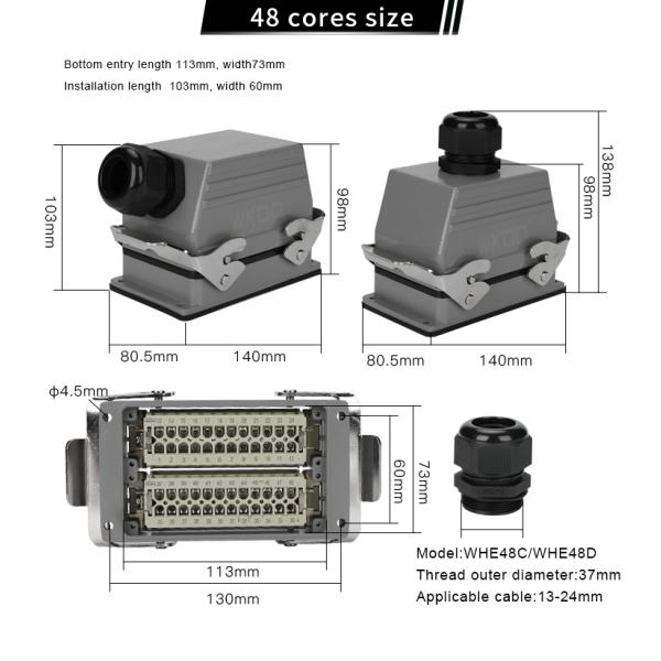 Защищать водоустойчивых электрических соединителей WHE48C электромагнитный