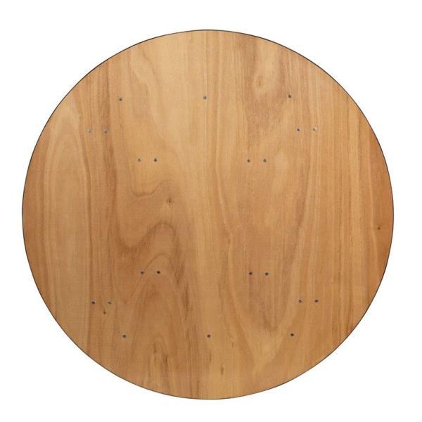 Portable Round Folding Banquet Table 5ft Plywood Top Metal Frame
