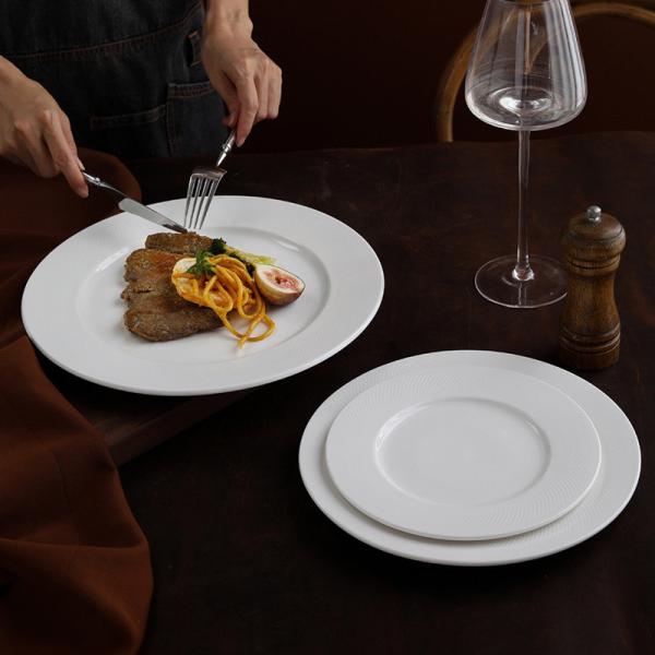 Западные круглые белые керамические столовые тарелки для свадьбы столовые принадлежности гостиничные вечеринки