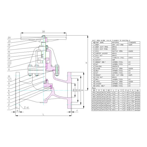12 Inch DN300 Flanged Ball Valves Cast Iron Body PN16 Flange Standard