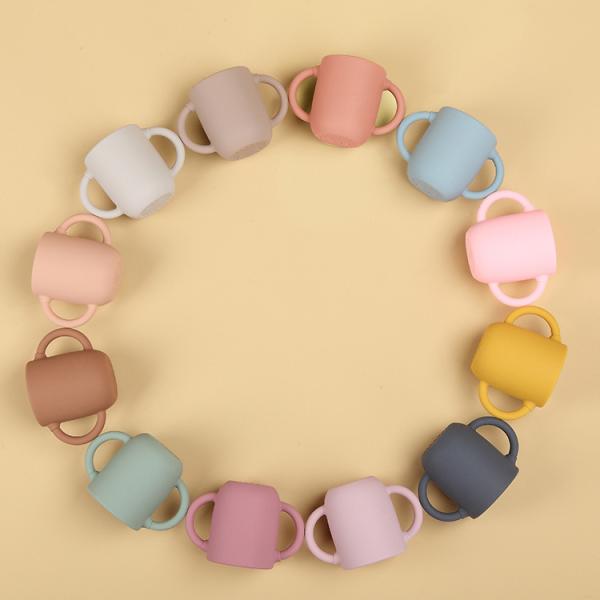 Organic Toddler Silicone Training Cup 11*6*8cm Unbreakable Silicone Drinking Cups