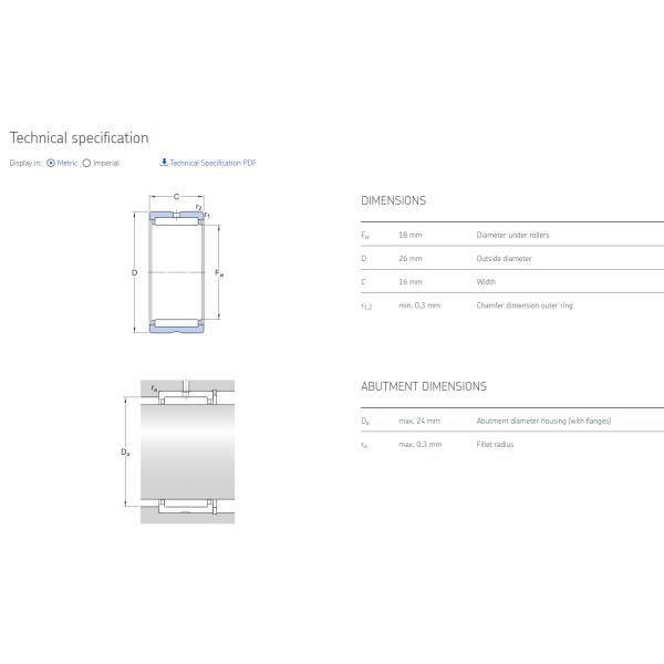 INA Needle roller bearings with machined rings, without an inner ring NK18/16 , Printing Machine Bearing