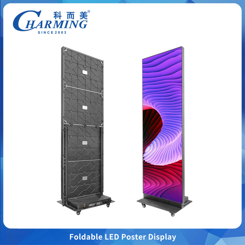 Foldable P1.86 Indoor LED Display Poster Board Video Wall Screen with Air Transport Box Included