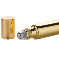 Fornecedor de Frascos Roll On 10ml Eletroplaqueado Dourado Preto Prata Branco UV Vidro Frascos de Perfume Roll On Vazios