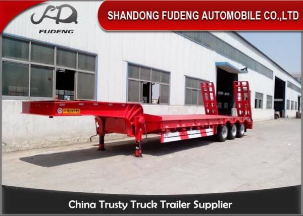 60T 4 Axles 12R22.5 Tire Steel Low Bed Semi Trailer
