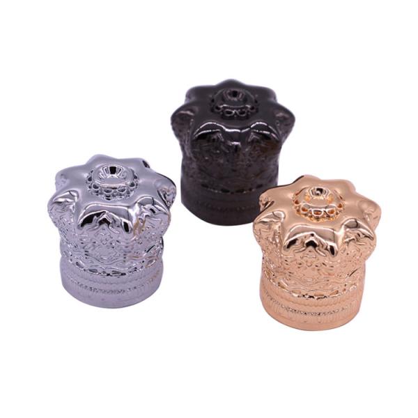 Le parfum fait sur commande de Zamak de mode couvre le diamant en alliage de zinc pour des bouteilles de parfum de cru