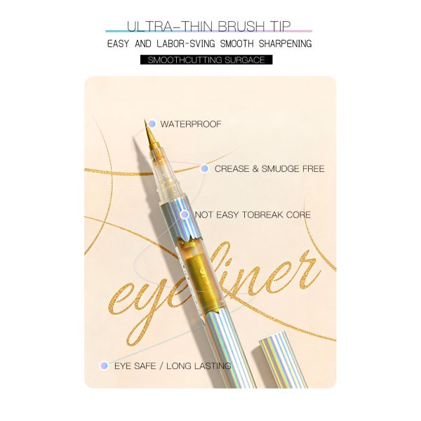 Long-Lasting Waterproof Shimmer Color Shifting Liquid Eyeliner Pen for Daily Makeup