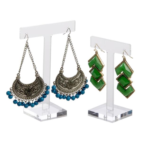 T-Shape Clear Acrylic Jewelry Earring Display  Acrylic Jewellery Earring Holder