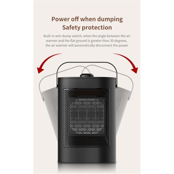 Small Mini Heater Vertical Household Heater ABS Infrared PTC Three Second Heat Heater