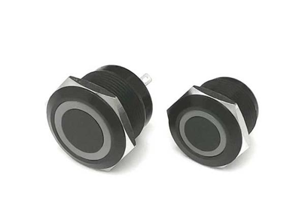 Aluminum Anti Vandal Push Button Switch 4 Pins With Different Logo Led Light