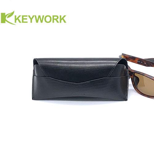 Beautifully Textured Black PU Leather EVA Eyewear Case Unisex Sunglasses Protector