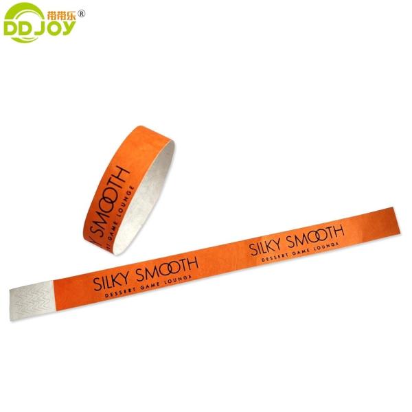 250*25mm and 250*19mm Customized Admission Barcode Tyvek Paper Wristbands for Party