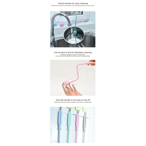 Щетка чистки бутылки силикона OEM гибкая складная
