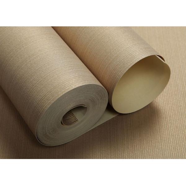Embossed , Yarn Surface Washable Coffee Vinyl Wallpaper For Living Room