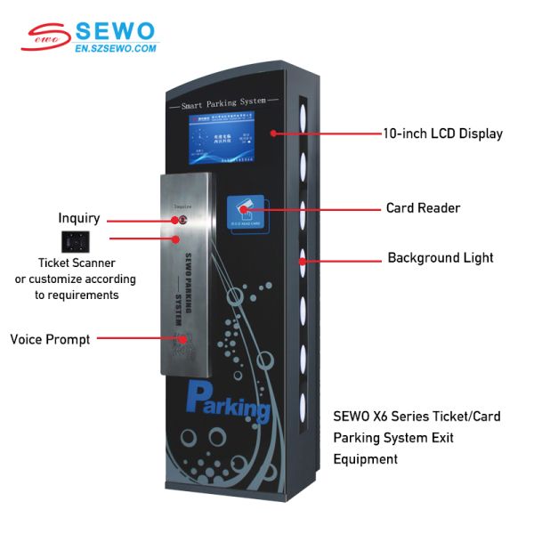 SEWO Automatic Payment Parking Ticket System with Offline Operation and Steel & Tempered Glass Housing