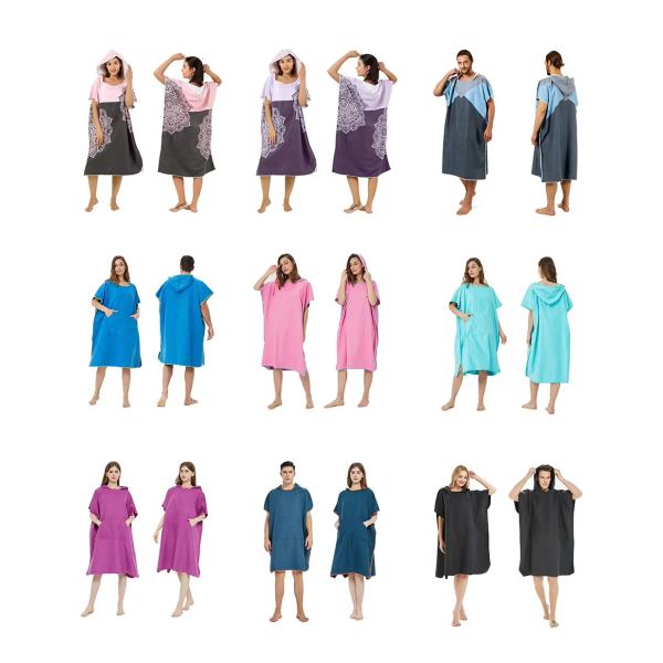 Adult Women Beach Towel Quick Dry Microfiber Poncho Towel Sport Sustainable Sublimation Design for Travel Custom Logo Option