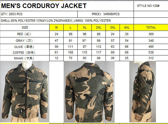 Outdoor Mens Warm Winter Jacket , Corduroy Jacket Mens Wear Resistant