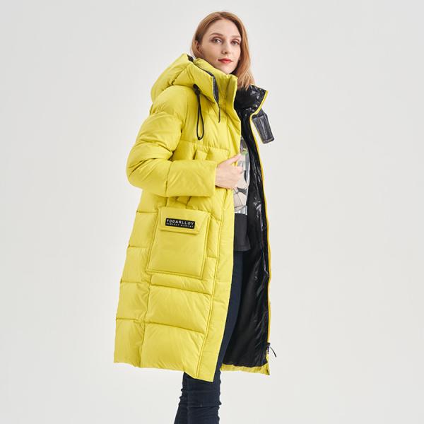 FODARLLOY Cotton Padded Clothes Thickened Warm Medium Long Hooded Outwear Winter Coat Plus Size Women'S Coats
