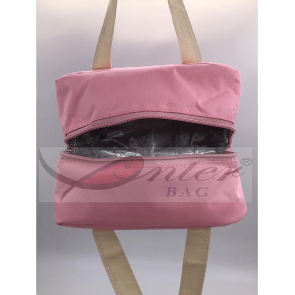 Pink 420D Polyester Travel Cooler Bag Anti Moisture Strong Impact Resistance