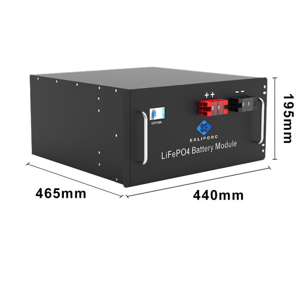 Exliporc 24V/48V Solar Battery Pack with LiFePO4 100Ah-400Ah Capacity and 6000 Cycle Life for Off-Grid Systems