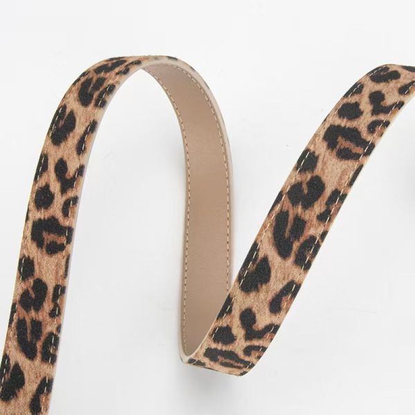 Custom belt leopard print belt alloy pin buckle versatile pairs with jeans decorative women's belt
