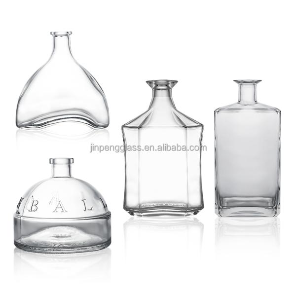 Botella de vidrio de corcho tipo tapa 70cl 75cl botella de diseño clásico para Shandong forma redonda