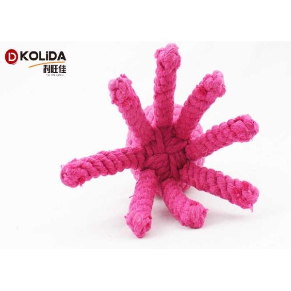Safe Material Tough Dog Toys Pink Colors Washable For Teething Tug War
