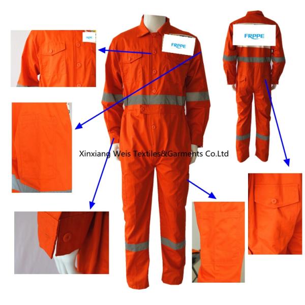 Customized Light Weight Red Cotton Flame Retardant Fire Proof Working Coveralls For Men NFPA70E
