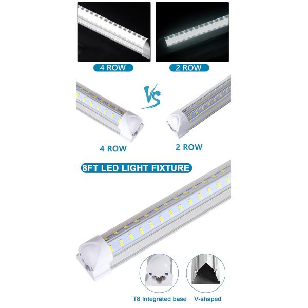 FCC 4 Row 8ft Integrated Led Tube Light 144W 2435*31*33Mm