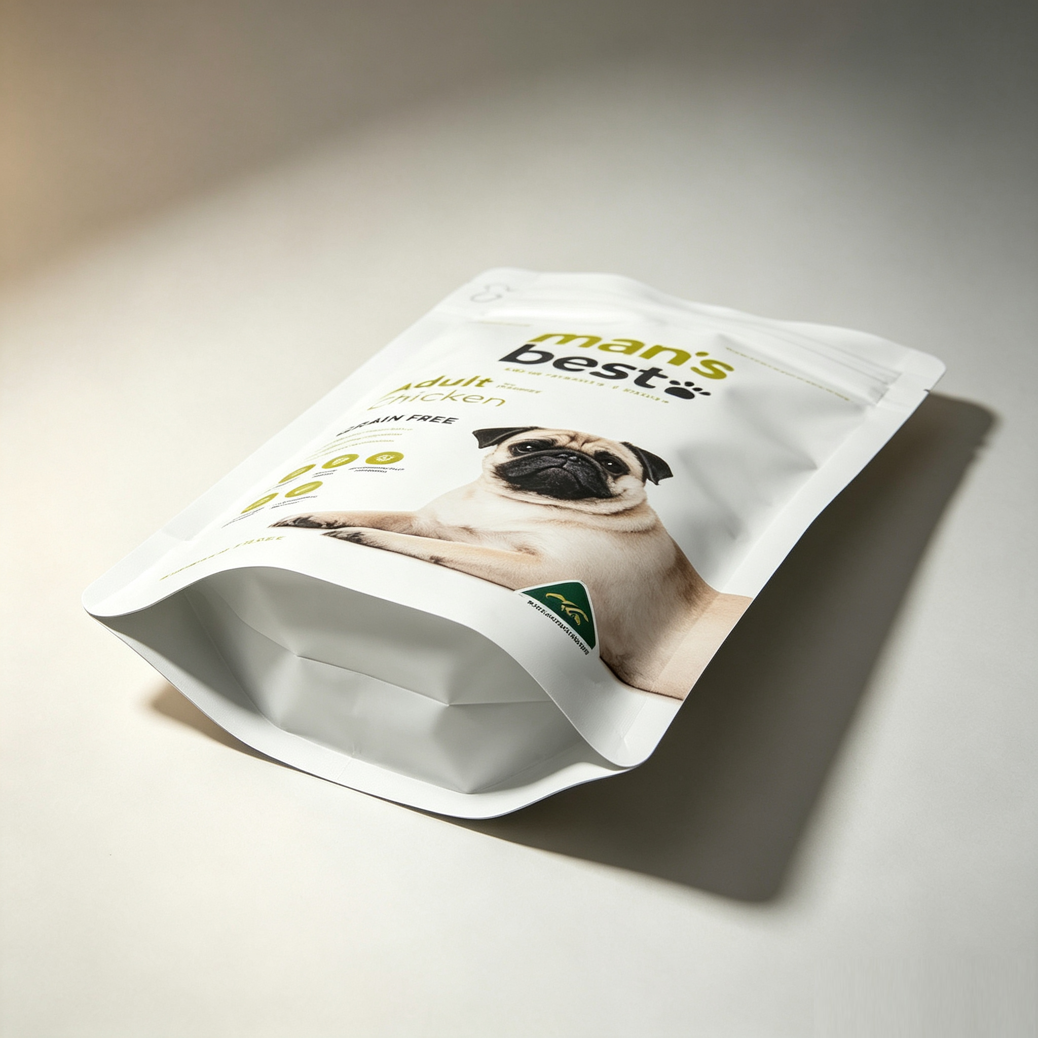 Stand-Up Pet Food Pouches With Pull Tab Zipper | User Friendly Visible Resealable Zip Doypack For Grain Free Dog Cat Food Custom Printed OEM