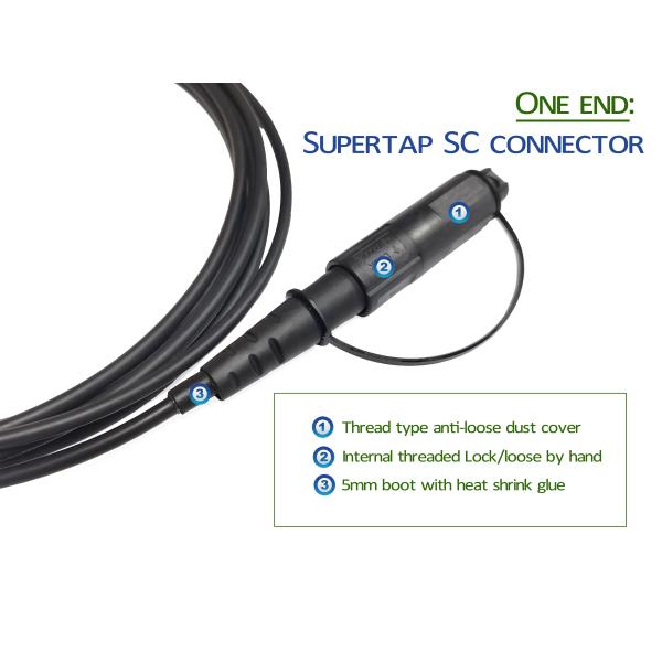 Гибкий провод 5.0mm оптического волокна базовой станции FTTA законченное соединители SC Supertap