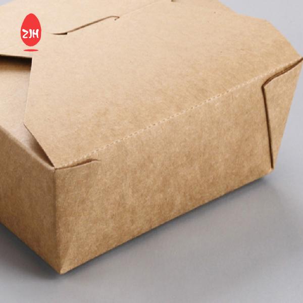 SGS Disposable Food Packaging Containers  One Time Kraft Paper 370g Double Wall