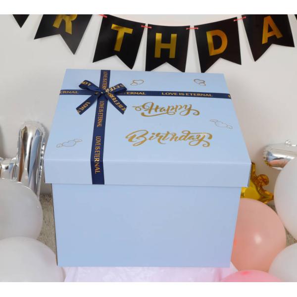 Customize End Boutique Luxury Paper Gift Box With Ribbon Lid for Birthday Christmas