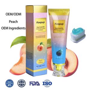 Customized Niacinamide Teeth Whitening Toothpaste Anti-cavity Oral Cleaning Peach Flavor Home Dentifrice Whitening