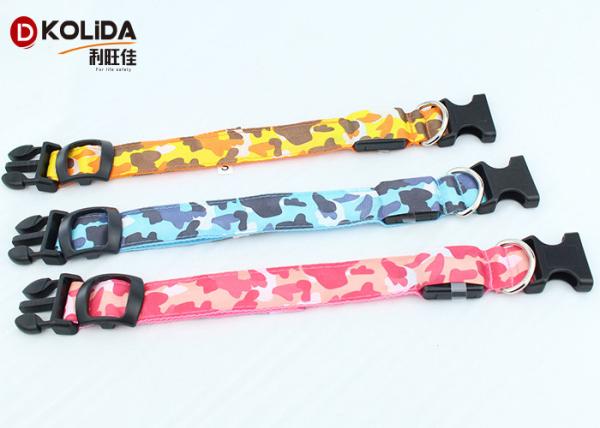 Polyster Adjustable LED Flashing Glow Petsafe Dog Collar Leopard Print Dog Collar
